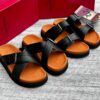 Classic Valentino Cross X Double Strap Slide Sandal