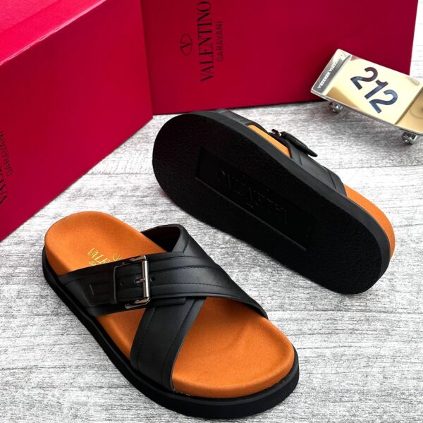 Classic Valentino Cross X Double Strap Slide Sandal