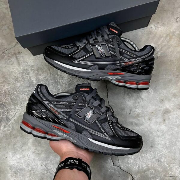 New Balance 1906R Casual Sneakers – Black with Grey/Red Accents