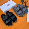 Pedro Double Strap Buckle Leather Slide Sandal