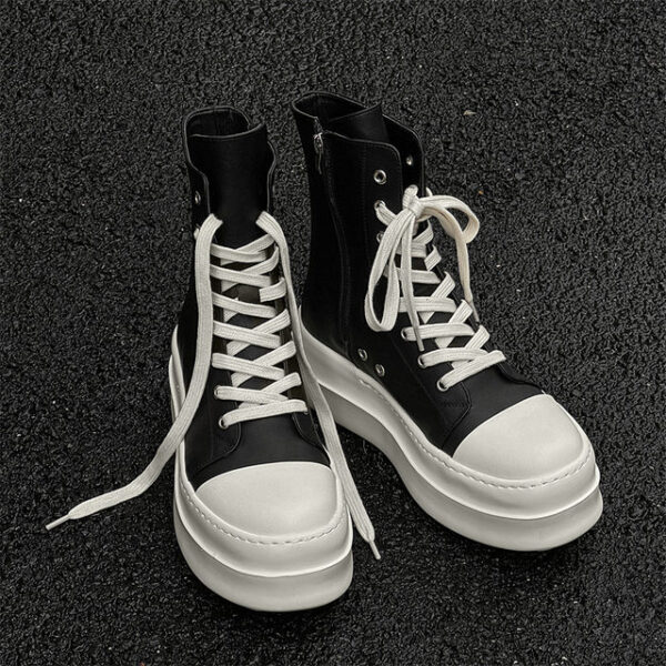 Rick Owens High-Top Leather Sneakers