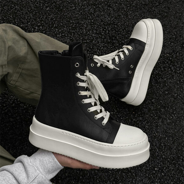 Rick Owens High-Top Leather Sneakers