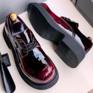 Premium Balenciaga Lace Shoes – Red Wine
