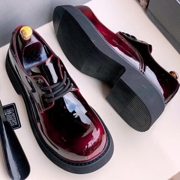 Premium Balenciaga Lace Shoes – Red Wine