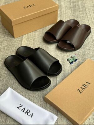 ZARA Leather Cover Slides