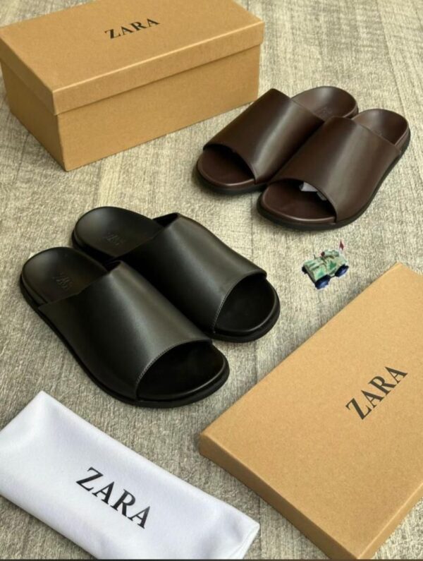 ZARA Leather Cover Slides